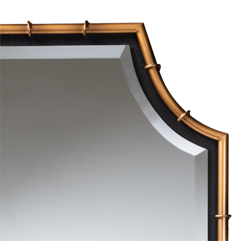 Baxton Studio Lieven Accent Wall Mirror with Bamboo Inspired Frame