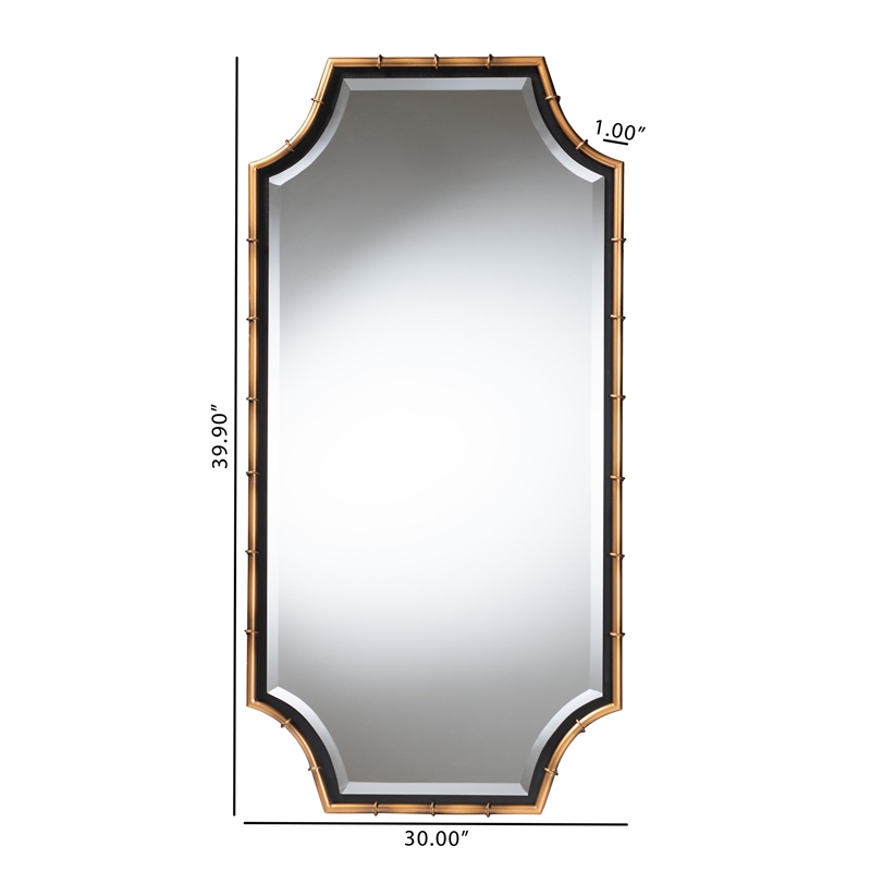 Baxton Studio Lieven Accent Wall Mirror with Bamboo Inspired Frame