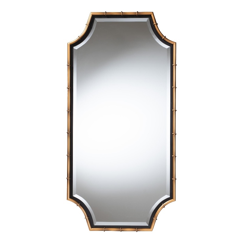 Baxton Studio Lieven Accent Wall Mirror with Bamboo Inspired Frame
