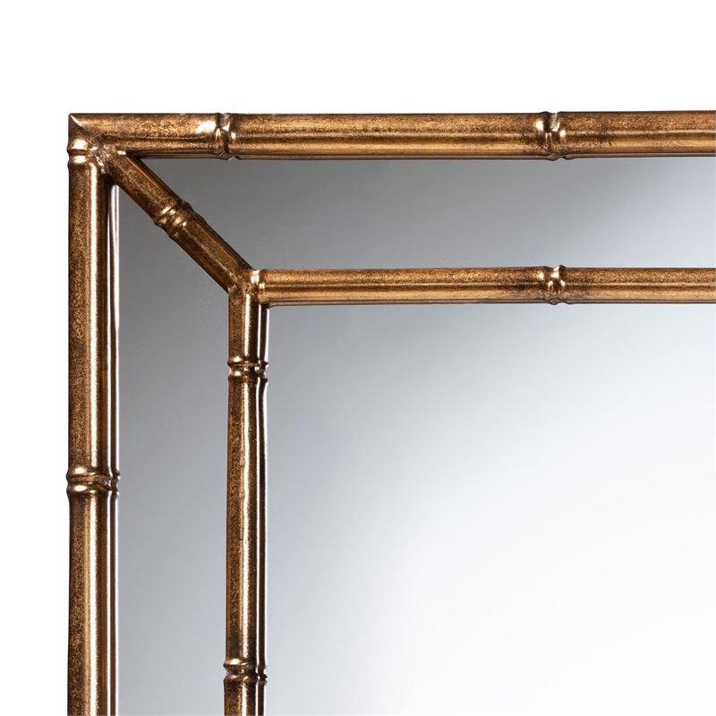Baxton Studio Adeliza Accent Wall Mirror with Bamboo Inspired Frame