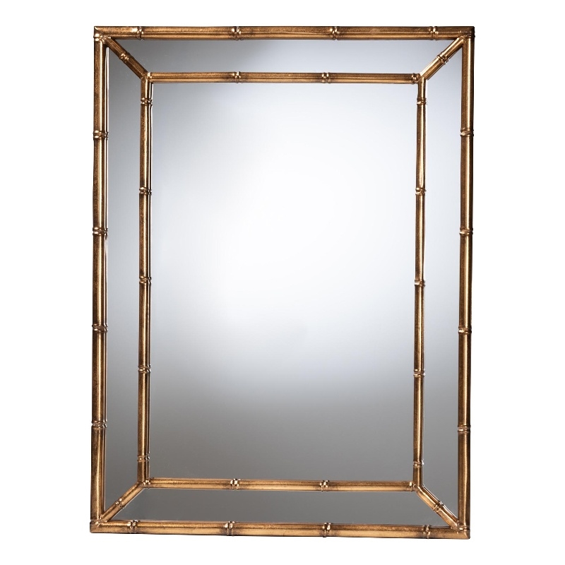 Baxton Studio Adeliza Accent Wall Mirror with Bamboo Inspired Frame