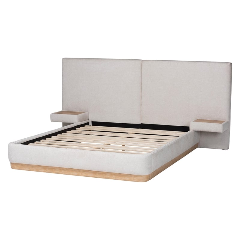Baxton Studio Jacinta Platform Bed with Floating Nightstands Queen