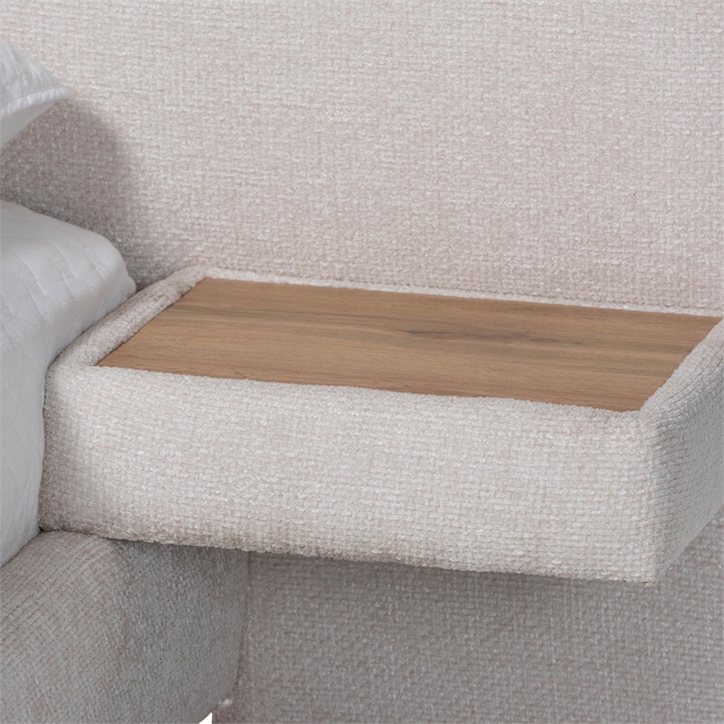 Baxton Studio Jacinta Platform Bed with Floating Nightstands Queen