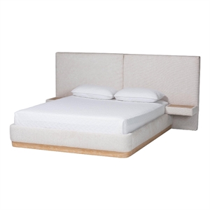 Baxton Studio Jacinta Platform Bed with Floating Nightstands Queen