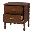 Baxton Studio Danette Bobbin Wood 2-Drawer Nightstand