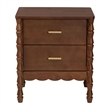 Baxton Studio Danette Bobbin Wood 2-Drawer Nightstand