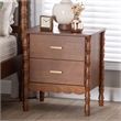 Baxton Studio Danette Bobbin Wood 2-Drawer Nightstand