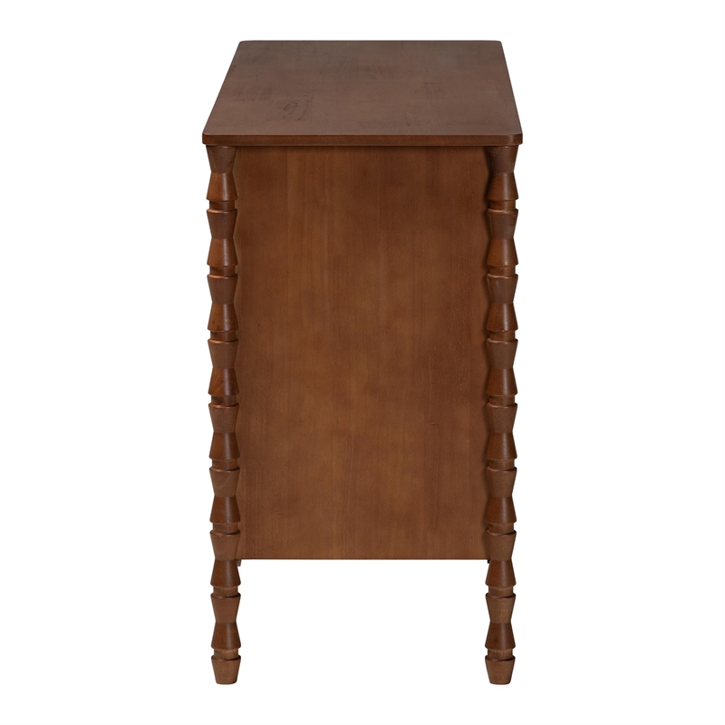 Baxton Studio Danette Bobbin Engineered Wood 6-Drawers Bedroom Dresser in Brown