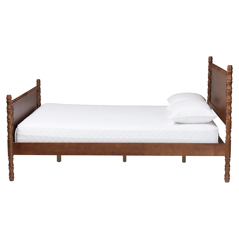 Baxton Studio Danette Bobbin Wood Platform Bed Queen