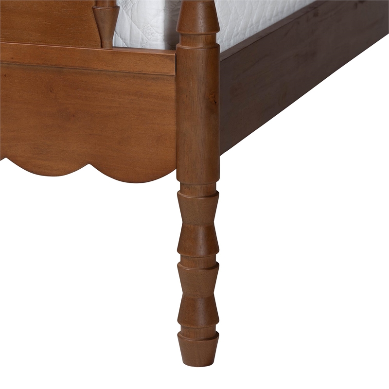 Baxton Studio Danette Bobbin Wood Platform Bed Queen