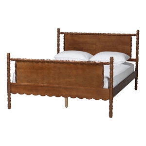 Baxton Studio Danette Bobbin Wood Platform Bed Queen