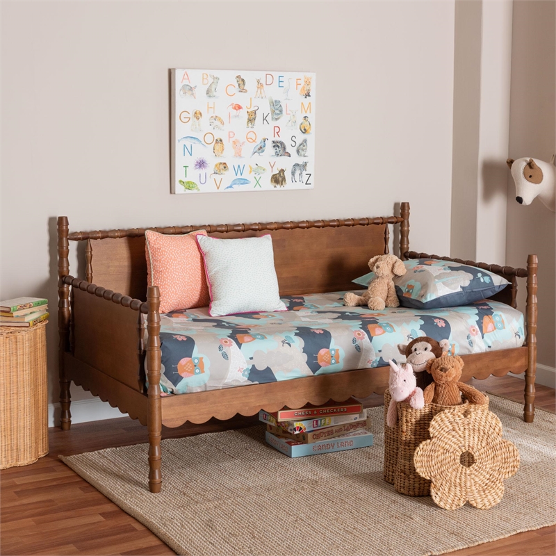 Baxton Studio Danette Bobbin Wood Daybed Twin