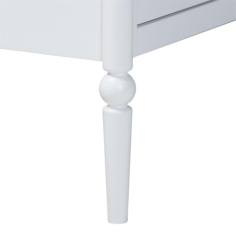 Baxton Studio Lucera 6-Drawer Platform Bed with Bobbin Frame Twin White