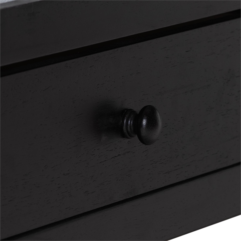 Baxton Studio Lucera 6-Drawer Platform Bed with Bobbin Frame Twin Black