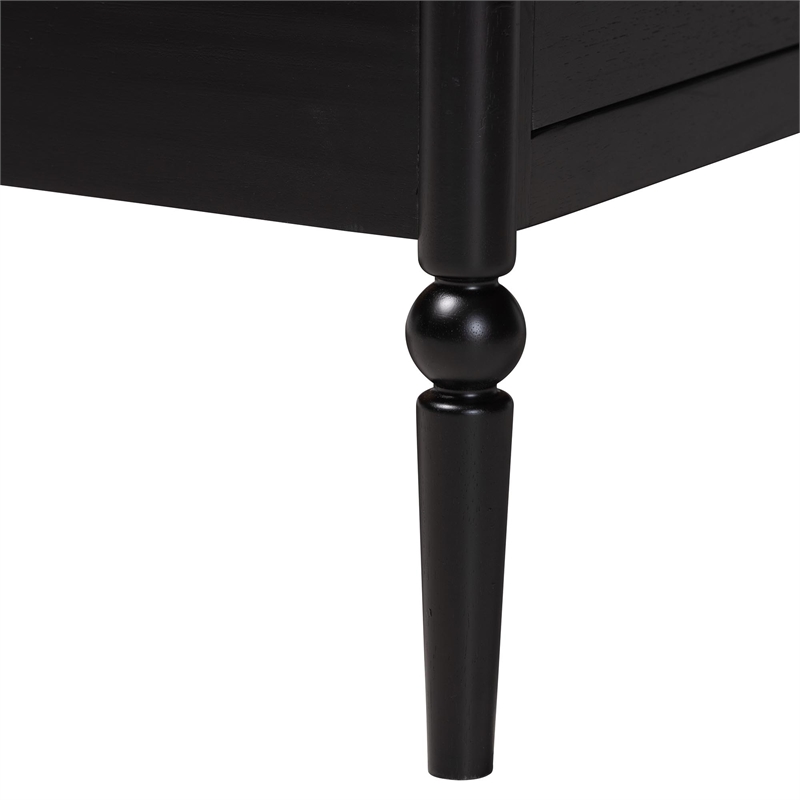 Baxton Studio Lucera 6-Drawer Platform Bed with Bobbin Frame Twin Black