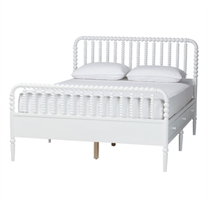 Baxton Studio Lucera 6-Drawer Platform Bed with Bobbin Frame Full White
