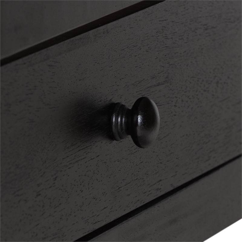 Baxton Studio Lucera 6-Drawer Platform Bed with Bobbin Frame Full Black