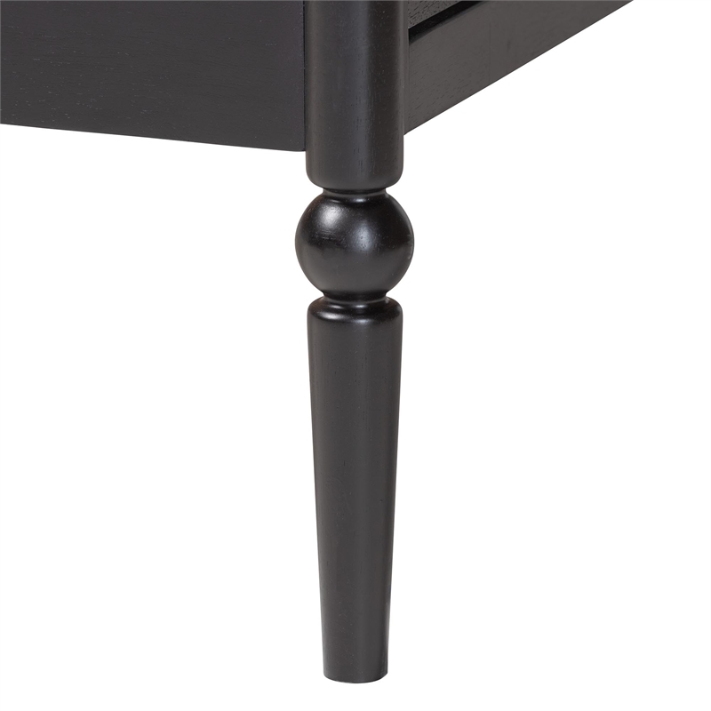 Baxton Studio Lucera 6-Drawer Platform Bed with Bobbin Frame Full Black