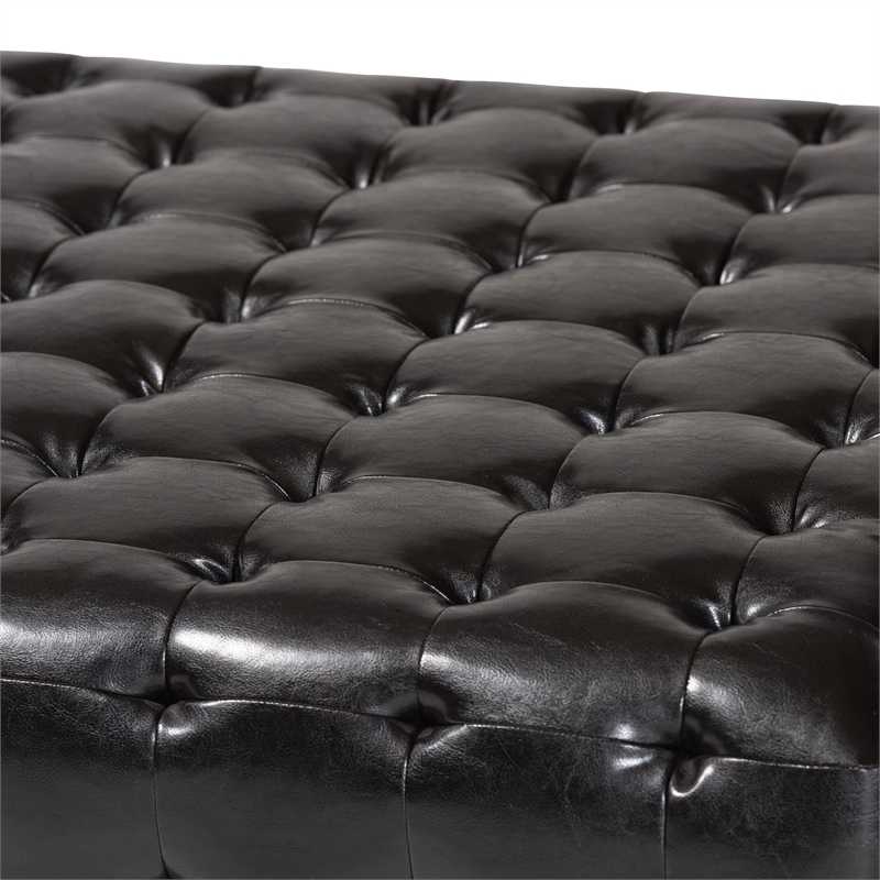 Pemberly Square Ottoman in Dark Brown