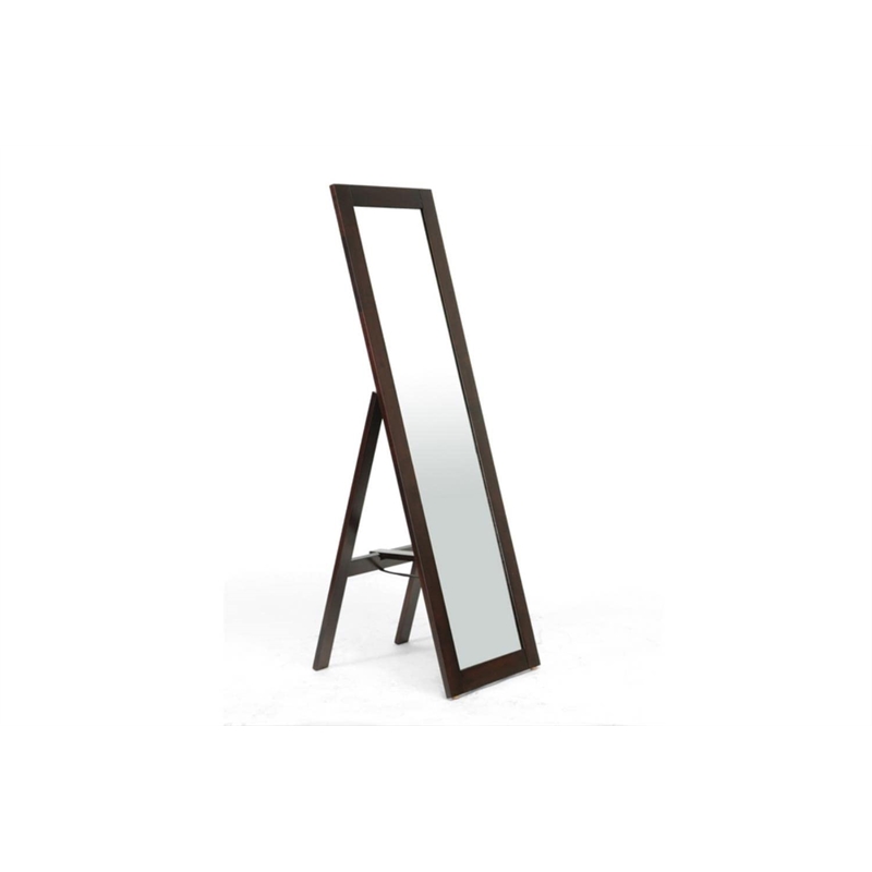 Baxton Studio Lund Mirror in Dark Brown