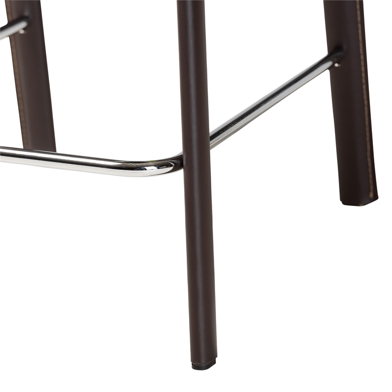 Baxton Studio Counter Stool in Brown (Set of 2)