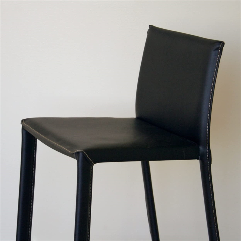 Baxton Studio Crawford Counter Height Stool in Black (Set of 2)