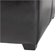 Square Leather Ottoman Footstool in Black