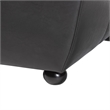 Baxton Studio Black Full Leather Ottoman with Rounded Sides