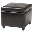 Storage Cube Ottoman in Dark Brown