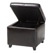 Storage Cube Ottoman in Dark Brown