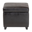 Storage Cube Ottoman in Dark Brown