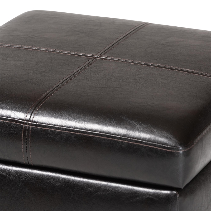 Storage Cube Ottoman in Dark Brown