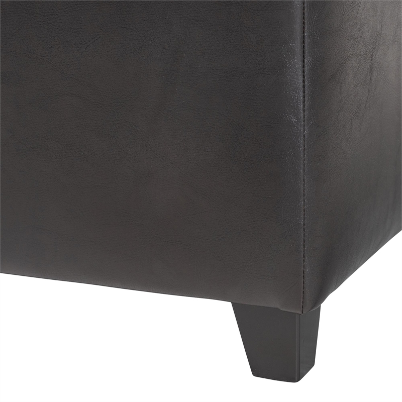 Storage Cube Ottoman in Dark Brown