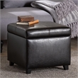 Storage Cube Ottoman in Dark Brown