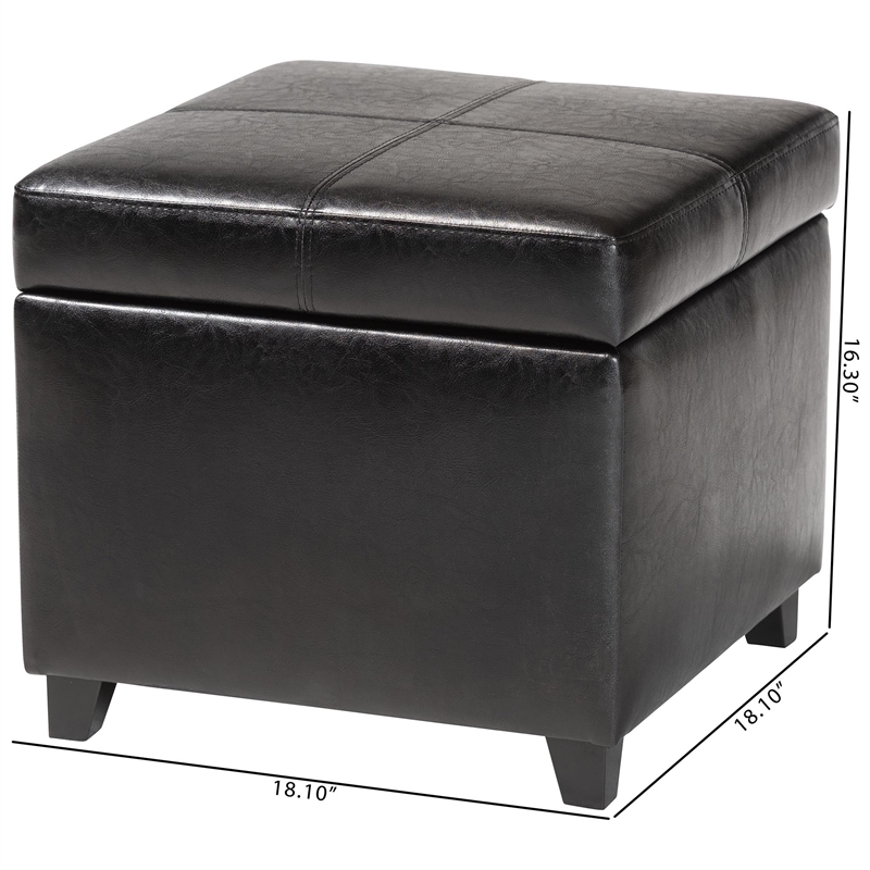 Storage Cube Ottoman in Black