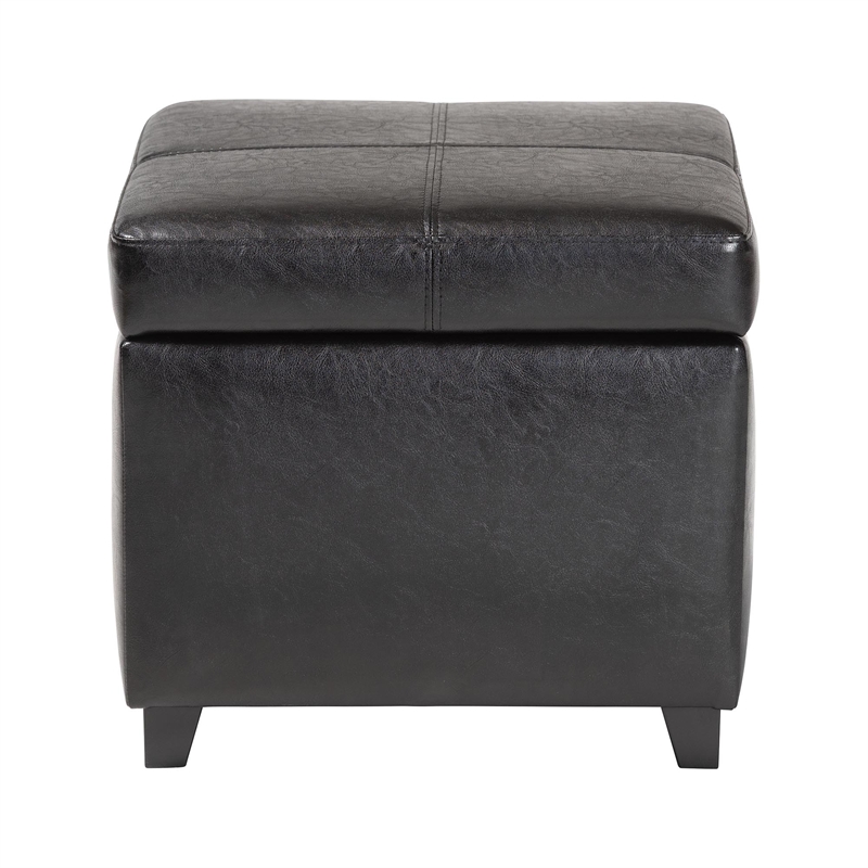 Storage Cube Ottoman in Black