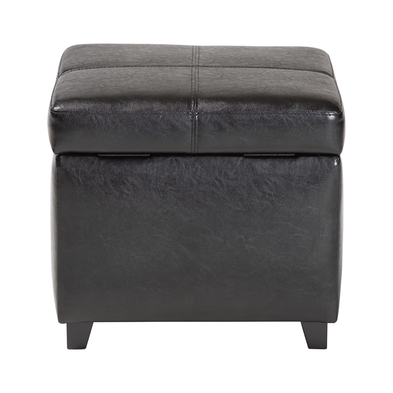 Storage Cube Ottoman in Black