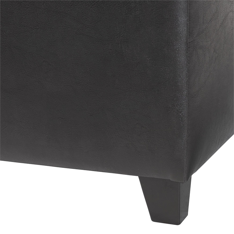 Storage Cube Ottoman in Black