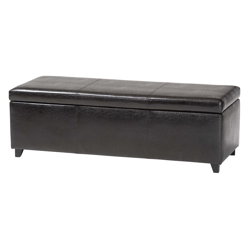Large Bench Ottoman in Dark Brown