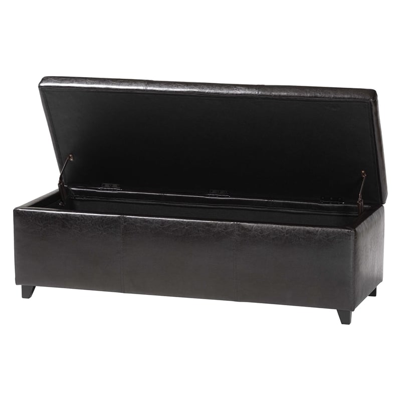 Large Bench Ottoman in Dark Brown