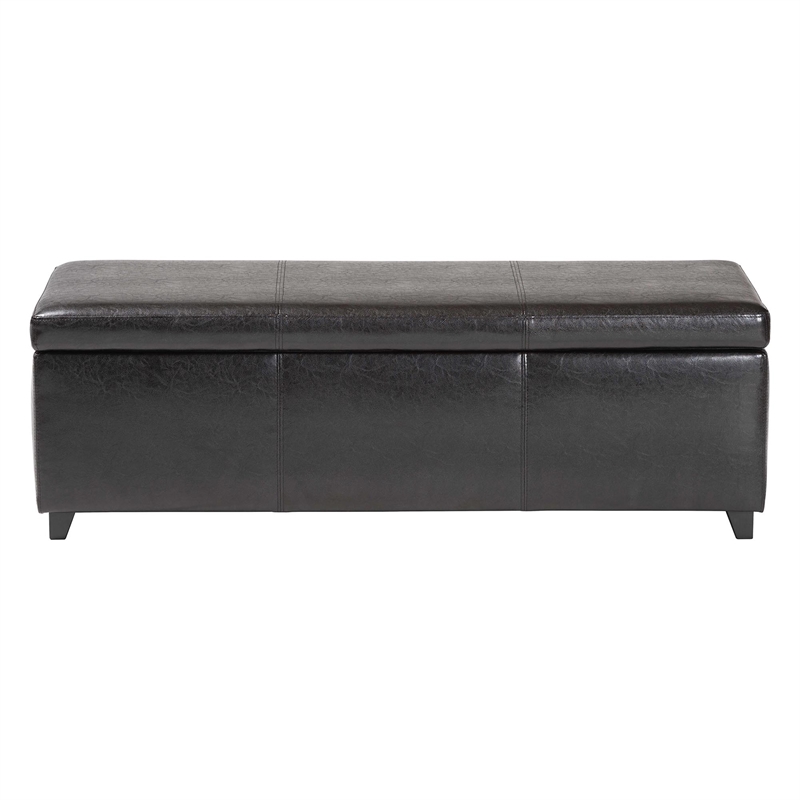Large Bench Ottoman in Dark Brown