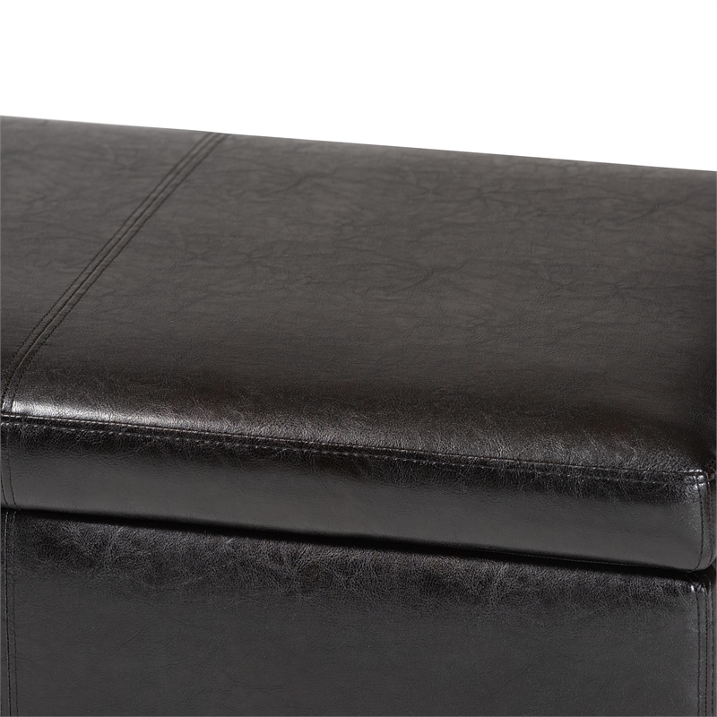 Large Bench Ottoman in Dark Brown