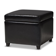 Small Storage Cube Ottoman in Black
