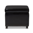 Small Storage Cube Ottoman in Black