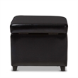 Small Storage Cube Ottoman in Black