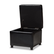 Small Storage Cube Ottoman in Black