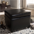 Small Storage Cube Ottoman in Black