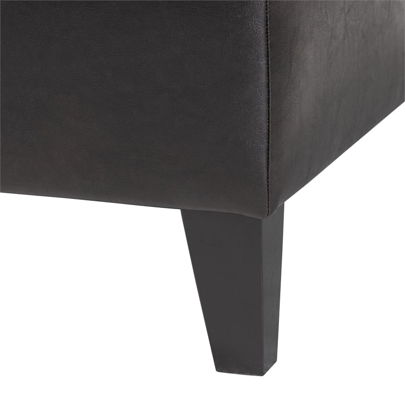 Baxton Studio Sandusky Leather Storage Cocktail Ottoman in Dark Brown