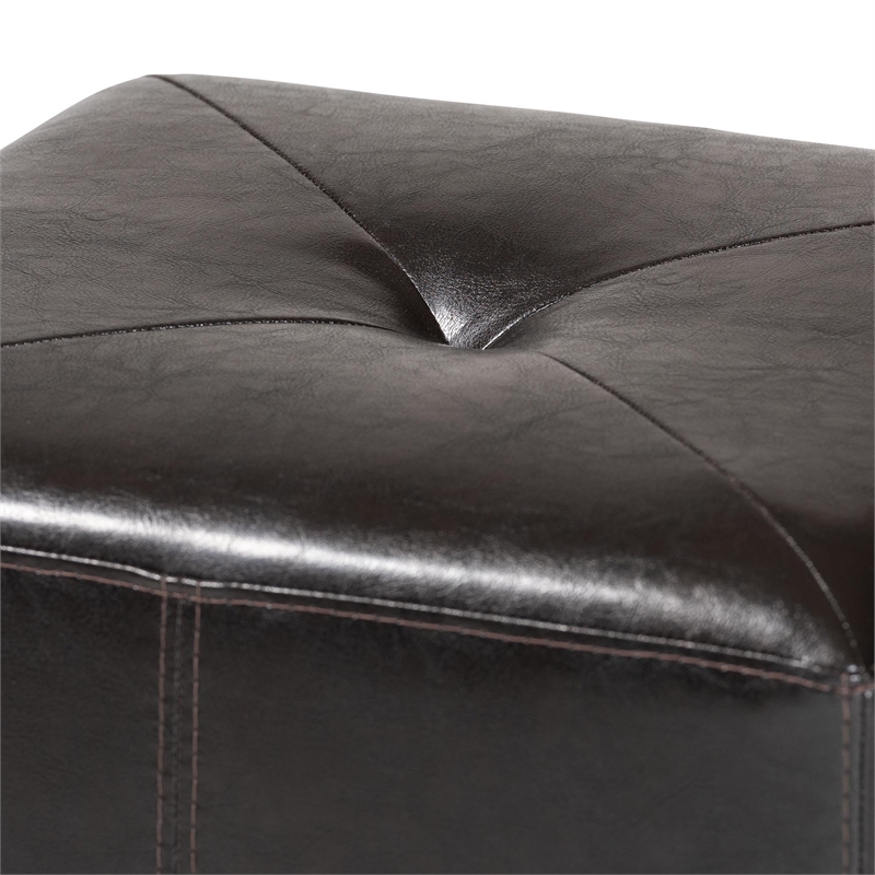 Aric Ottoman in Dark Brown