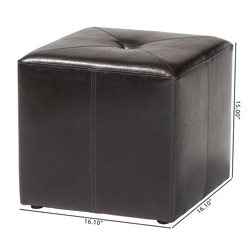 Aric Ottoman in Dark Brown